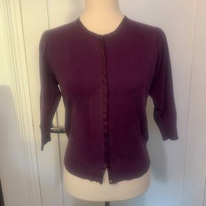 Plum Colored Gap Stretch Jersey Cardigan